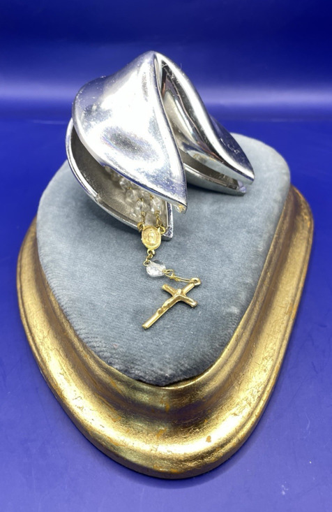 Bey-Berk Other - Bey-Berk Silver Plated Fortune Cookie Hinged Keepsake Trinket Box 3"